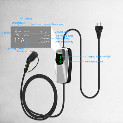 3.5kW 7kW 11kW Ev φορτιστή AC φορητή στοίβα φόρτισης IP65 αδιάβροχο