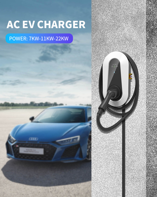 Σταθμός φόρτισης ηλεκτρικών οχημάτων 22 kW 32A 3 φάση Επίπεδο 2 Τύπος 2 Φορτιστή ηλεκτρικών αυτοκινήτων ECM-RED