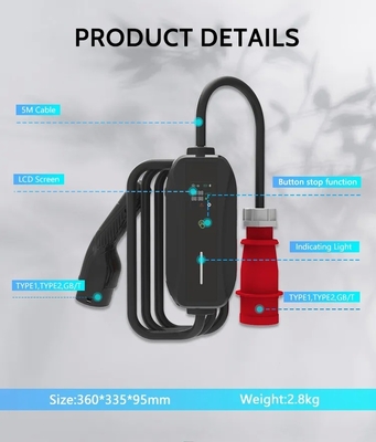 3.5KW 7KW 11KW AC Plug Charge EV Οικιακό Επίπεδο 1 2 Ev Φορτιστή Οικιακό Κινητό Αυτοκίνητο