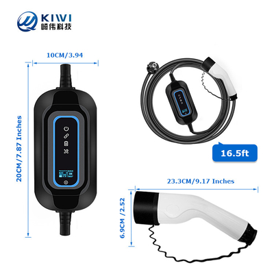220V KIWI 3.5KW φορητό φορτιστή EV τύπου 2 16A J1772 για σταθμό φόρτισης ηλεκτρικών αυτοκινήτων